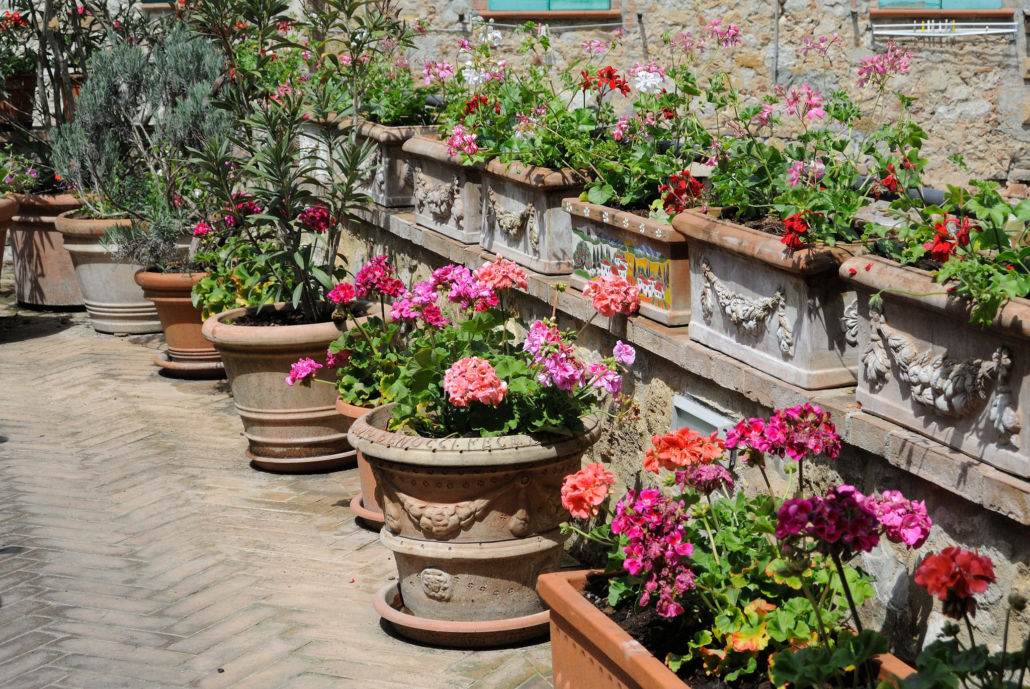 Terracotta orange, the colour warming  the villages of  Valdichiana Senese